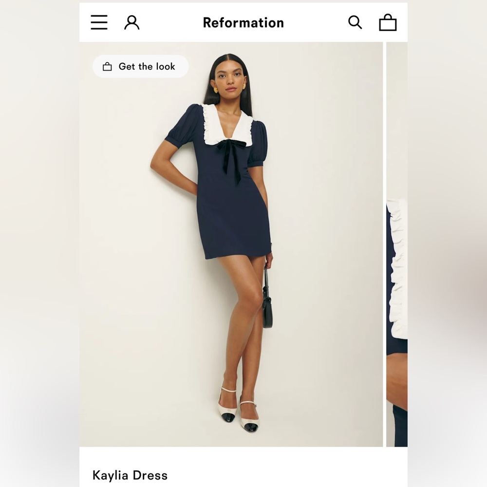Reformation Kaylia dress midnight size 2.